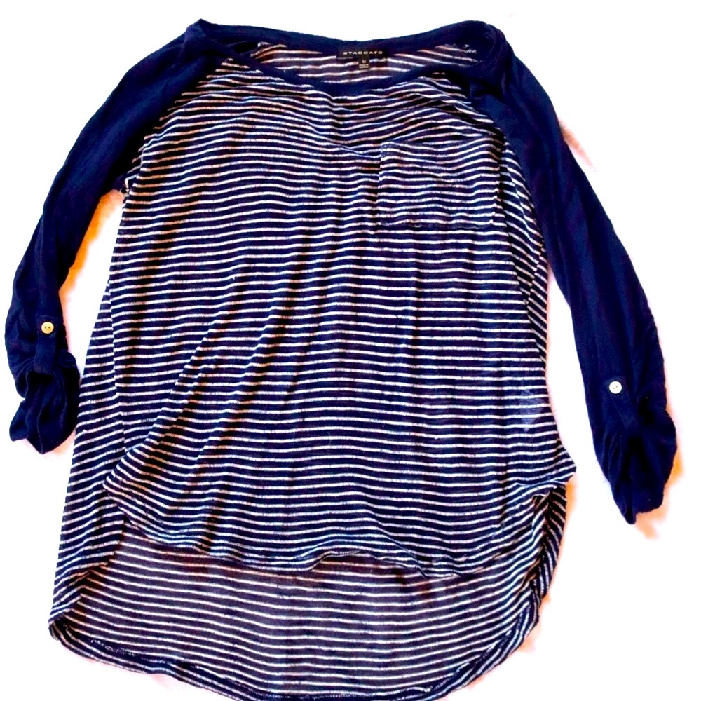 Women’s Medium Navy Blue 3/4 Sleeve Top